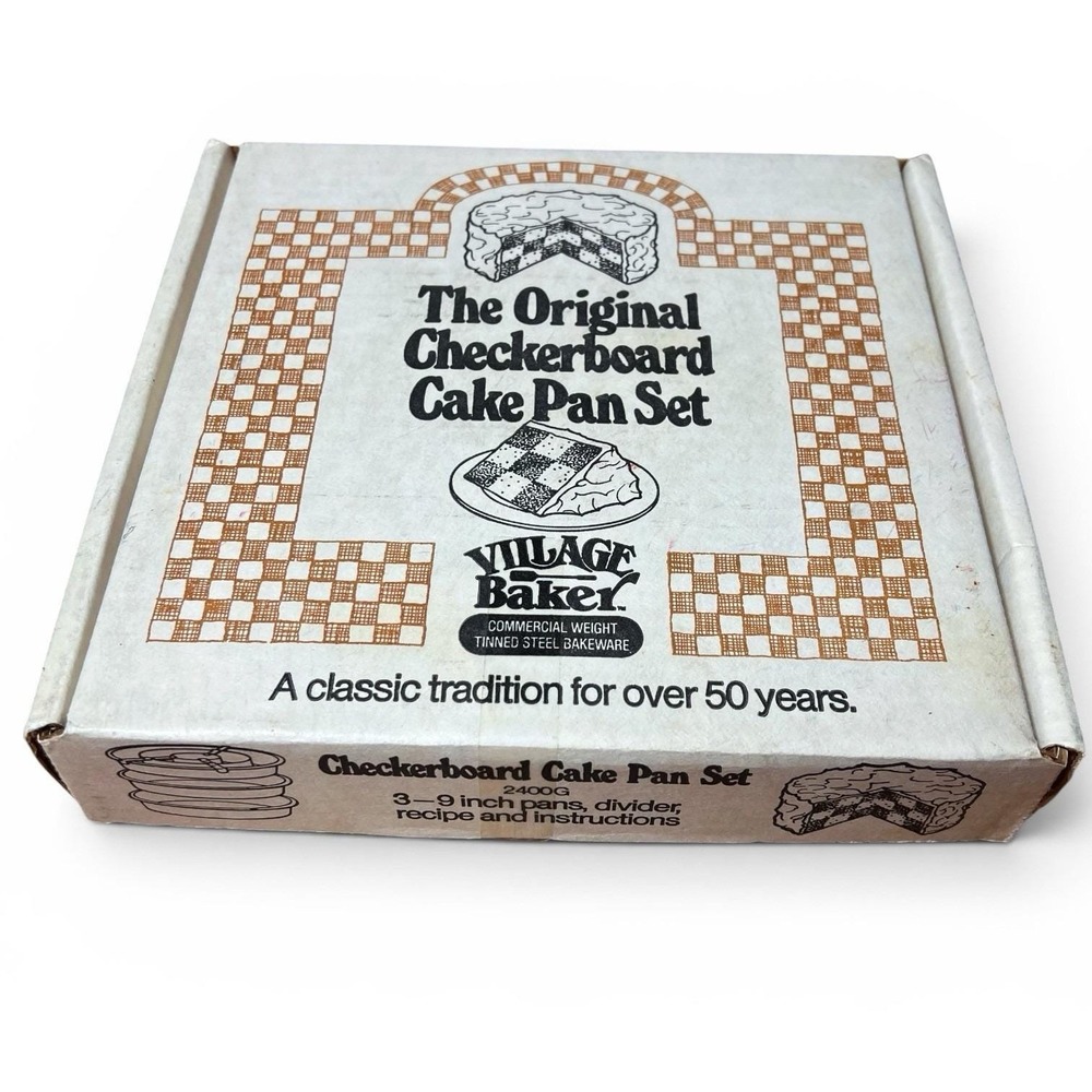 VINTAGE - Village Bakery The Original Checkerboard Cake Pan Set